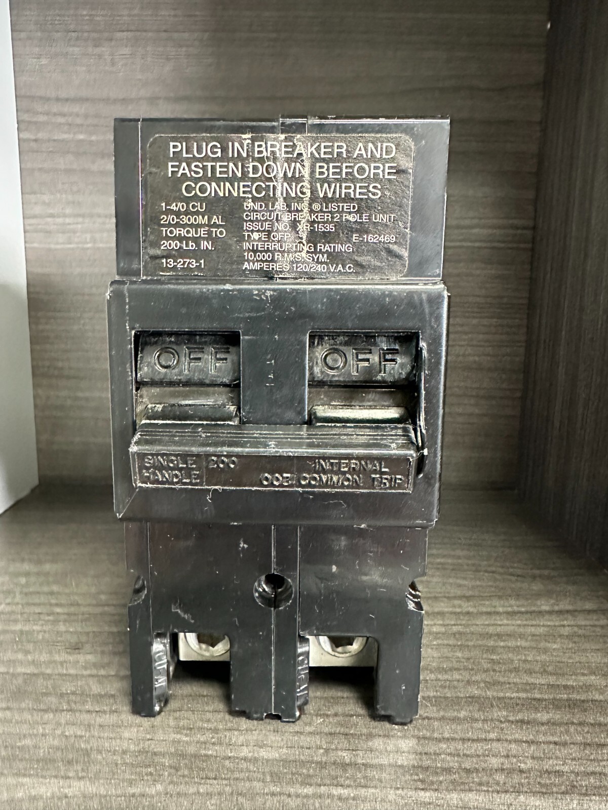 Disjoncteur Zinsco/Sylvania 50 Amp 2 Pôles – Occasion, Fonctionnel – Pour Tableau électrique