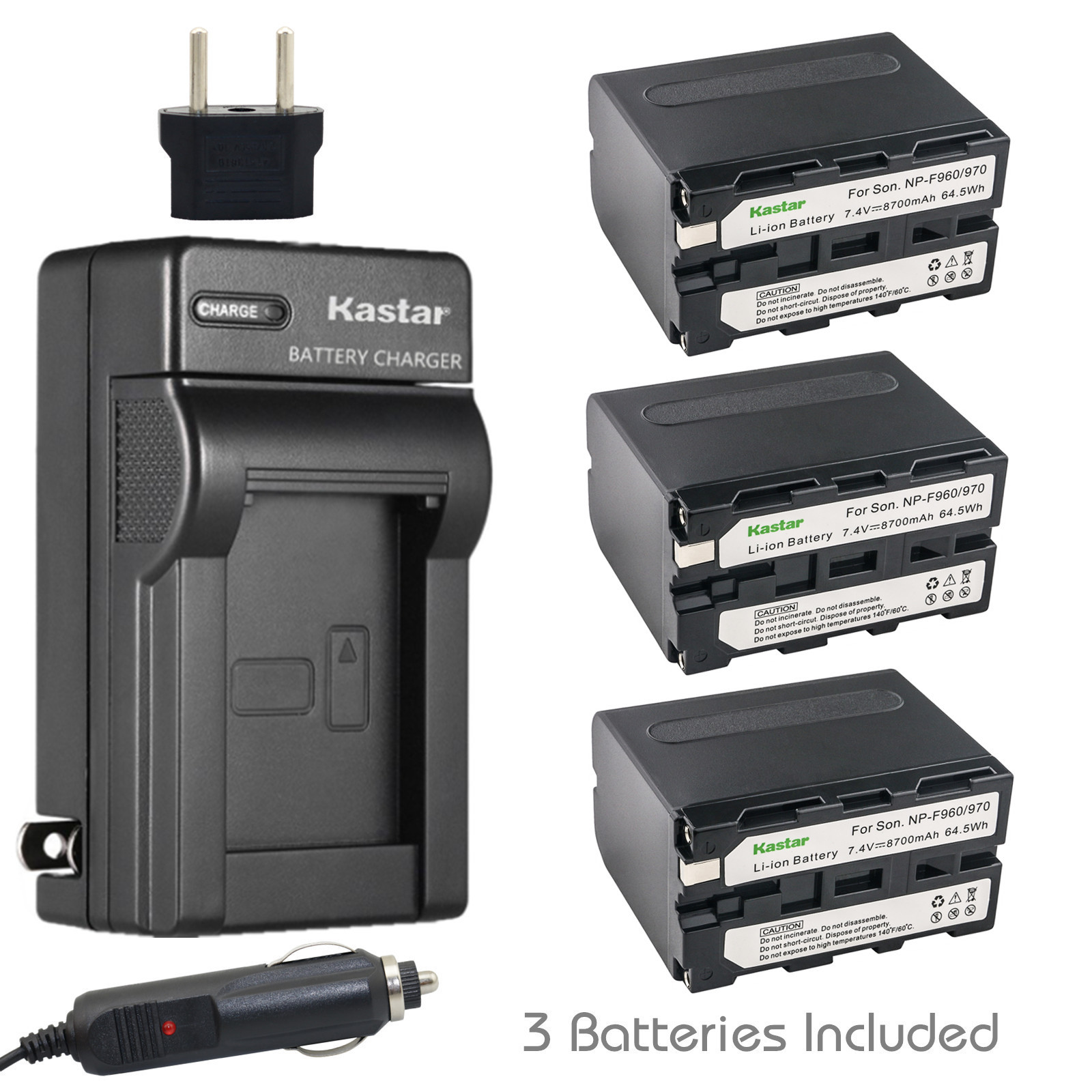 Kastar Battery Travel Charger for Sony NP-F970 CCD-TR3100 CC
