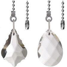 2PCS Crystal Ceiling Fan Pull Chain, Decorative Fan Pull Chain Pendant Extension