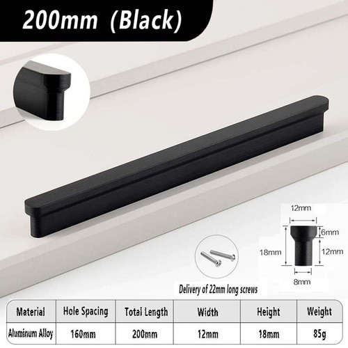 Aluminum Solid Kitchen Cabinet Handle Hole 25~352mm Cupboard Drawer Door Pull - Picture 27 of 36