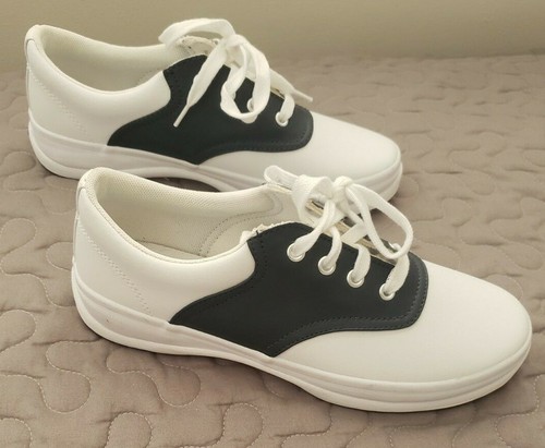 keds black and white saddle shoes