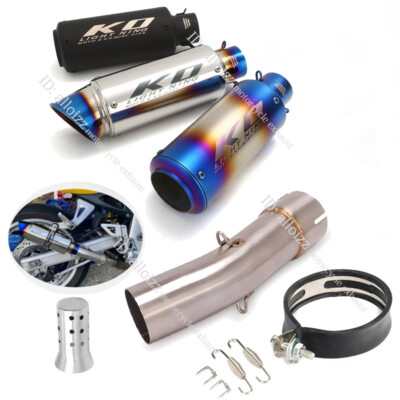 #ad For Suzuki SV650 2003 15 Exhaust Escape Mid Link Pipe Slip On Short Muffler Tips $79.45