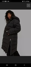 Longline Ladies Puffer Jacket Black