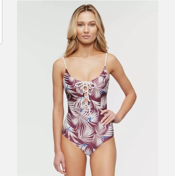 TAVIK SWIMWEAR LATONA PALM MONAHAN SEAMLESS LACE purple large