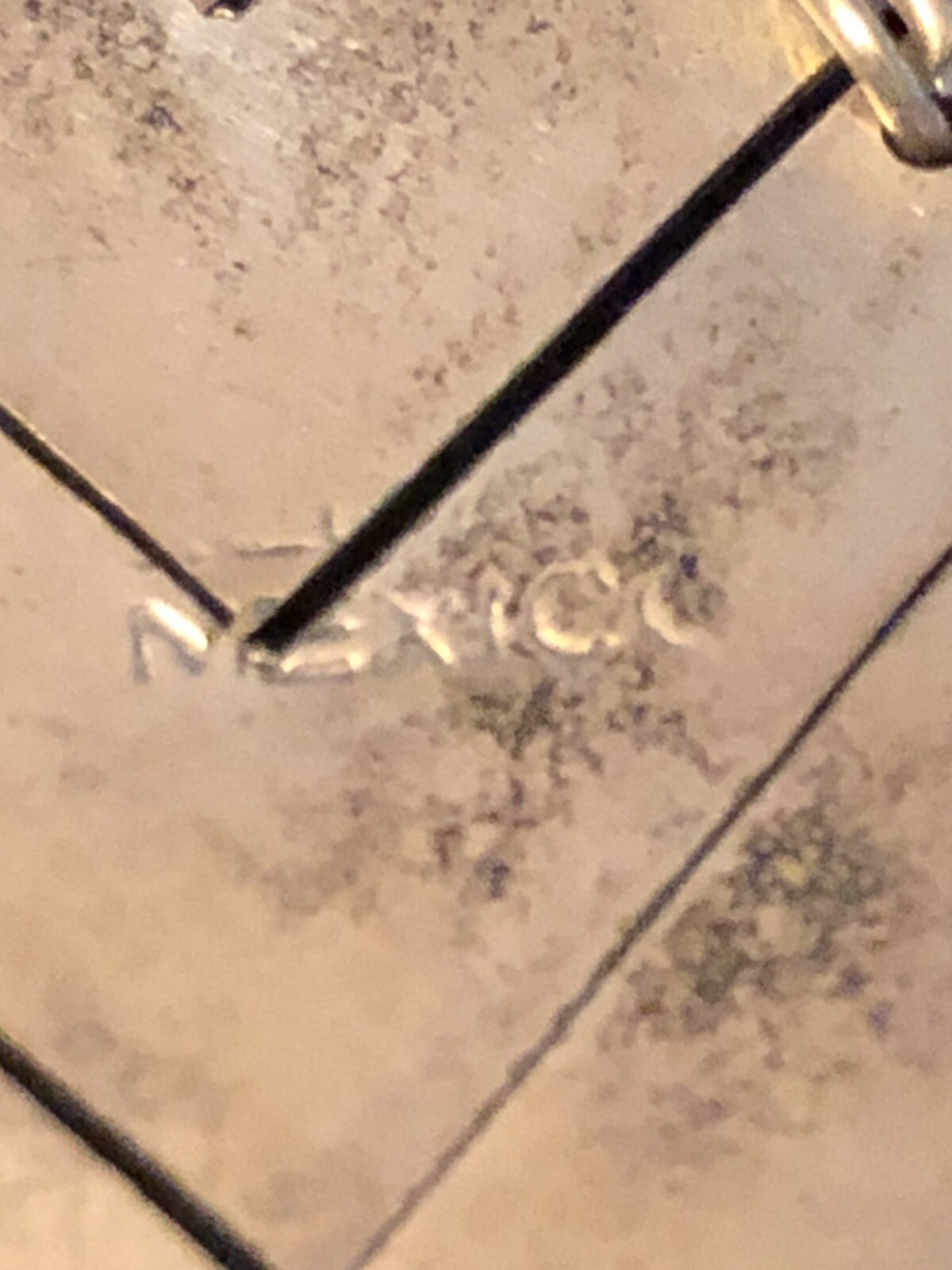 VTG Diamond Dangle Drop Abalone Inlayed Silver Ea… - image 3