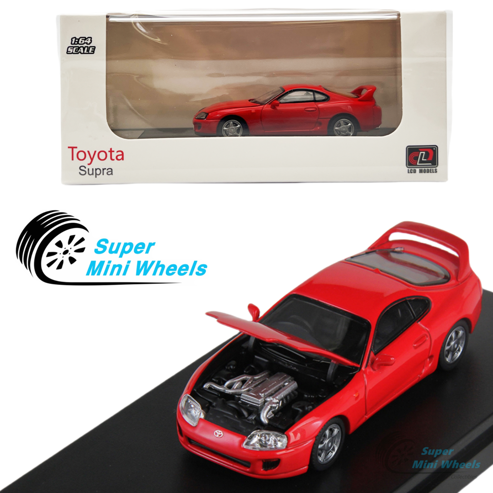 1:64 Toyota Supra A80 Red Diecast Model with LCD Display