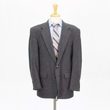 Lands' End 42R Blue Sport Coat Blazer Jacket Solid 2B Tweed