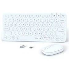Mini Computer Wireless Keyboard and Mouse Combo Colorful Compact Silent Linea...