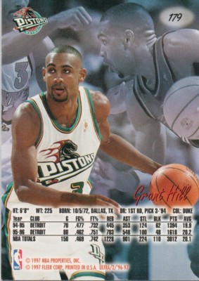 その他 96-97 Ultra Platinum Edition Grant Hill 1996-97 FLEER ULTRA GRANT HILL #179 DETROIT PISTONS | eBay