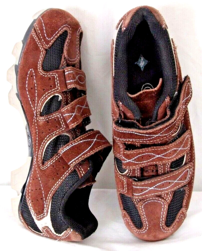 Sapato de ciclismo feminino Specialized Body Geometry marrom 3 alças mountain bike MTB 7 - Imagem 2 de 4