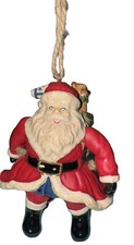Jointed Dangle Legs Santa Claus Christmas Ornament Vintage
