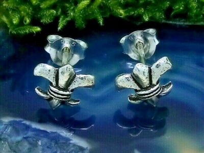 Lilie Fleur de Lys Ohrstecker 925 Echt Silber 2 Stück Masonic Ohrring
