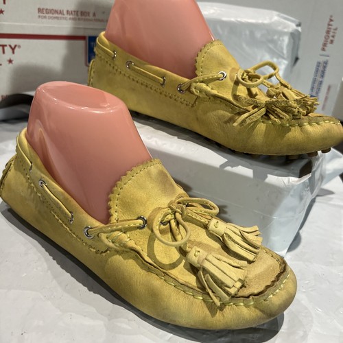 COACH Suede NADIA Yellow Moccasins Size 