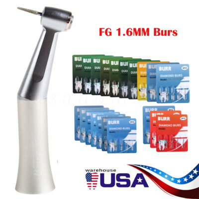Pieza de mano dental de alta velocidad Contra Angulo FG 1.6mm Fresas de diamante