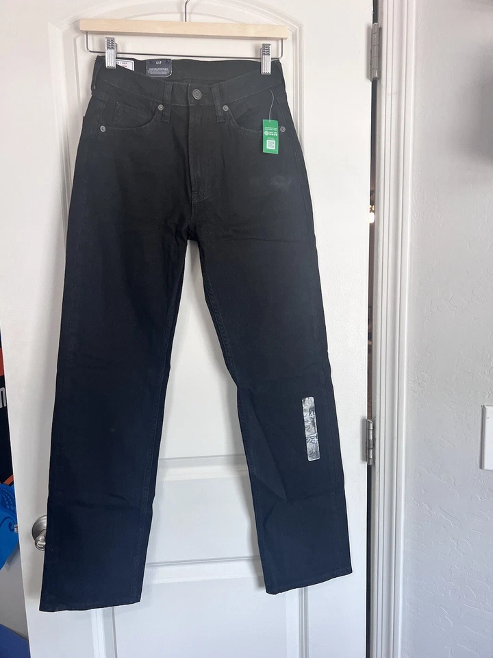 Pantalones de mezclilla sueltos Gap para mujer tiro alto años 90 nuevos con etiquetas, talla 24 00R negros precio de venta sugerido por el fabricante $80 Foto 4 de 4