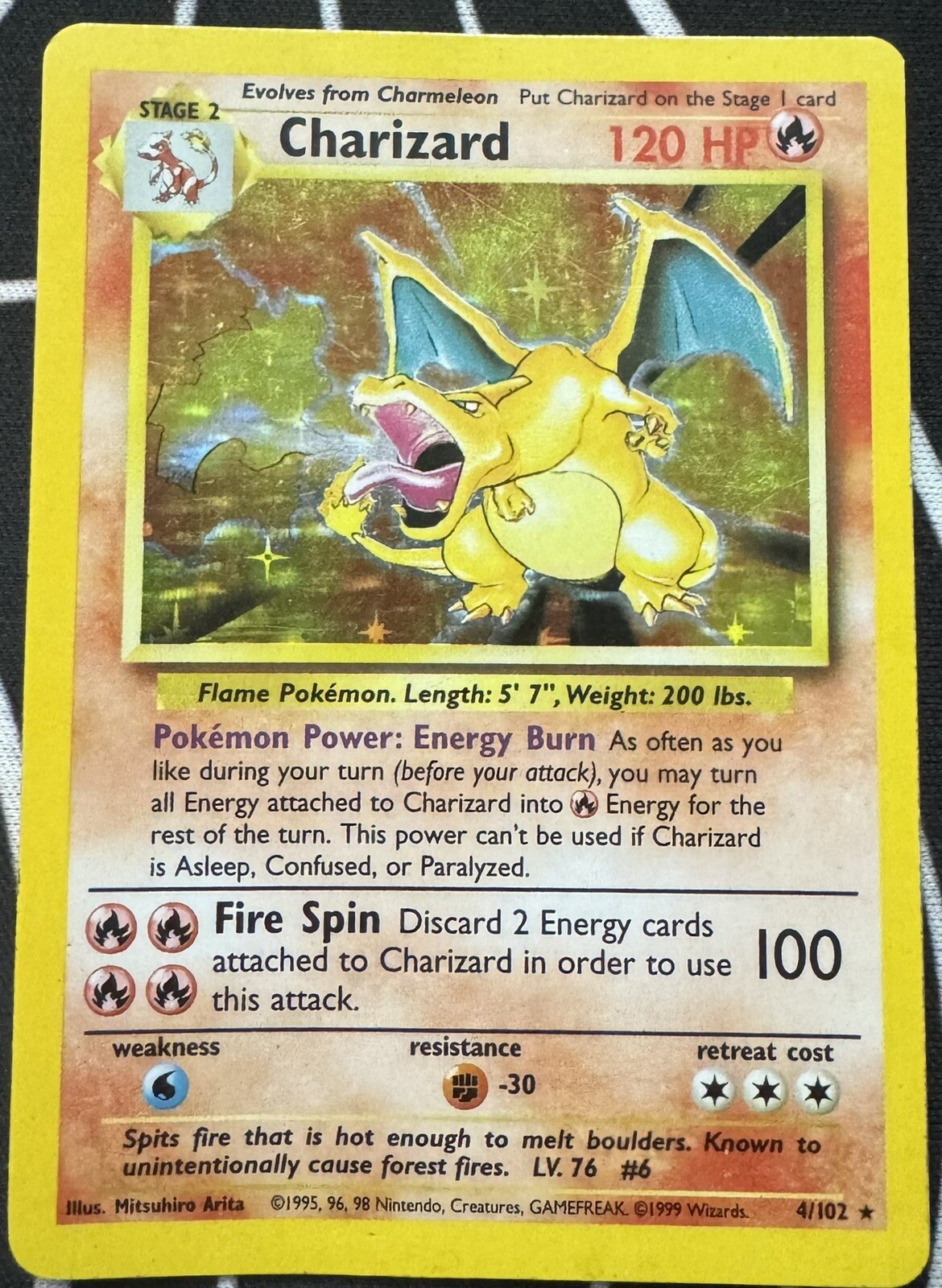 1999 Pokemon Charizard #4/102 Base Set Unlimited Holo Ungraded NM/M 🔥