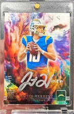 2020 Origins Football Justin Herbert Rookie On Card Auto Silver Ink /25 NFL RC
