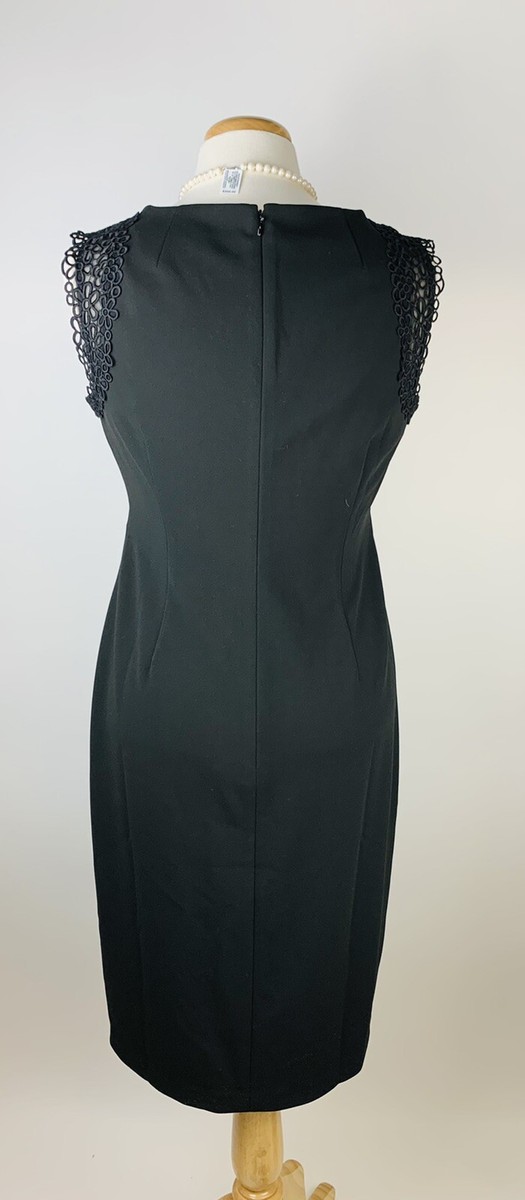 Gorgeous Calvin Klein little black dress with lace accent sleeves. | eBay