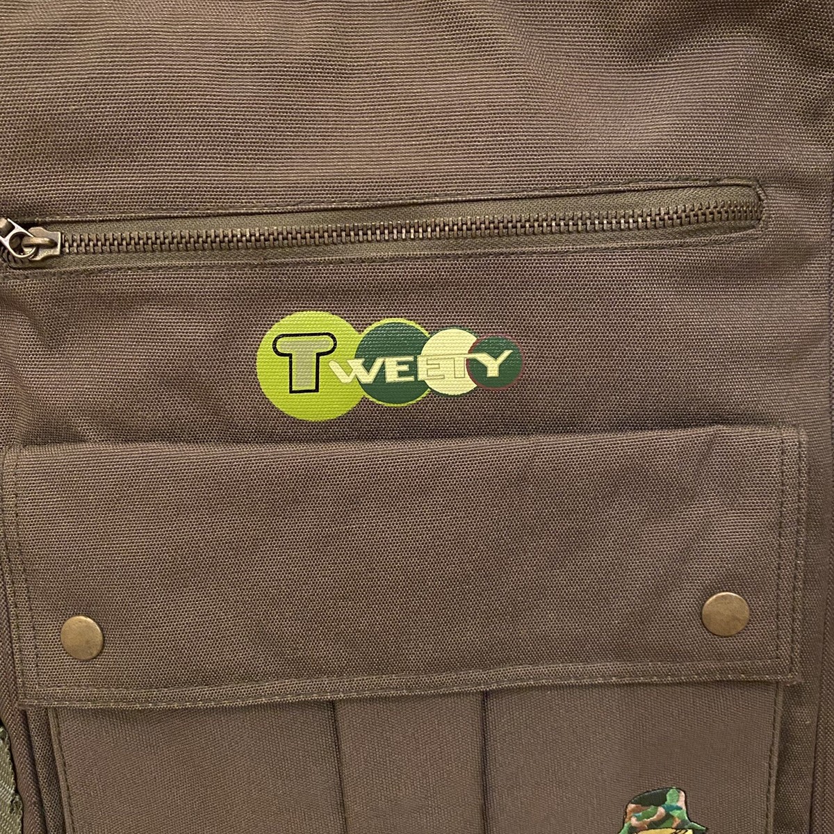 NWT~Vintage LOONEY TUNES Tweety 1999 Green Backpack 15” X 11” NWT~Vintage LOONEY TUNES Tweety 1999 Green Backpack 15” X 11  main image 2