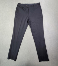 Uniqlo Pants Mens 32x34 Navy Wool Stretch Slim Straight Leg Business Casual
