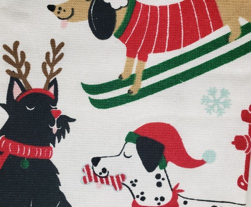Set of 2 Same Cotton Kitchen Terry Towels (16"x26") WINTER,CHRISTMAS DOGS, Ritz - Picture 6 of 24