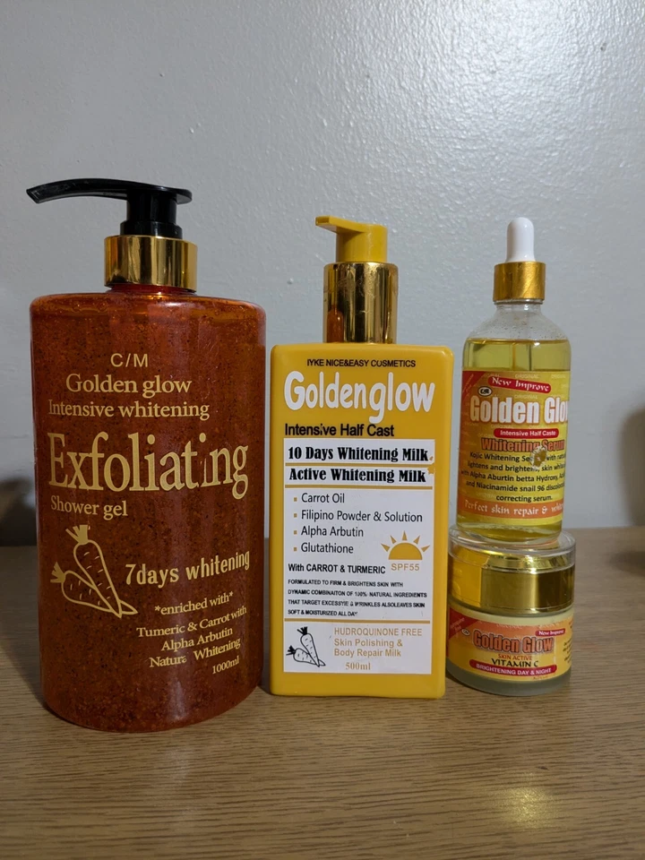 Golden Glow Body Milk 500ml, exfoliating Carrot shower Gel, Serum, Face Cream - Image 4 of 4