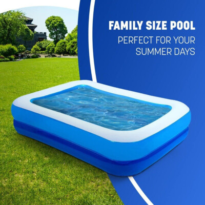 Jumbo aufblasbares Schwimm Planschbecken 2,6m x 1,7m Familiengröße Garten Sommer