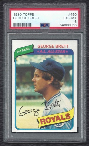 1980 Topps George Brett Vintage Baseball Card #450 .390 Year Royals PSA 6 EX-MT