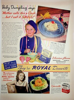 Original Royal Desserts Ad: Highlighting Royal Vanilla Pudding & Gelatin Dessert