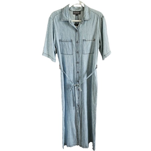 michael stars pilar linen shirt dress Michael Stars Pilar Linen Shirt Dress In Pomodoro