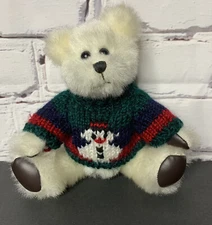 1998 Hugfun Costco Plush Stuffed Collectable Teddy Bear Knit Sweater Snowman