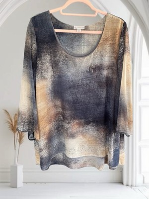 CB Est. 1962 Gray Tank With Embellished Multicolor Split Back Overlay Top-XL
