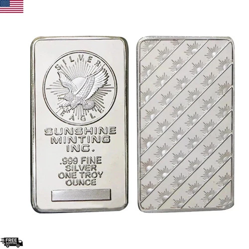 1 oz Sunshine Minting Silver Bar – .999 Fine Sealed Bullion – Troy Ounce