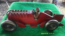 Vintage Hubley cast iron red fin tail roadster USA made