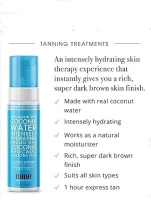 mine TAN.BODY.SKIN Coconut Water 1 Hour Express Self Tan Tanning Foam 6.7 oz.