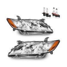 Headlights W/Bulbs for 2007 2008 2009 Toyota Camry Halogen Headlamp Replaceme...