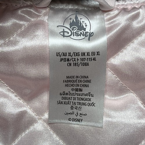 Disney Varsity Jacket Womens XL Mickey Mouse Pink Black Disneyland Lined Zip NEW - Picture 10 of 15
