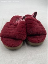 Koolaburra By UGG Womens Red Fluffy Slip-On Winter Slide Slippers No Size