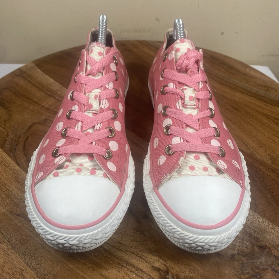 Converse All Star Womens Pink And White Polka Dot Minnie Mouse Size 7 Shoes - Image 4 of 4