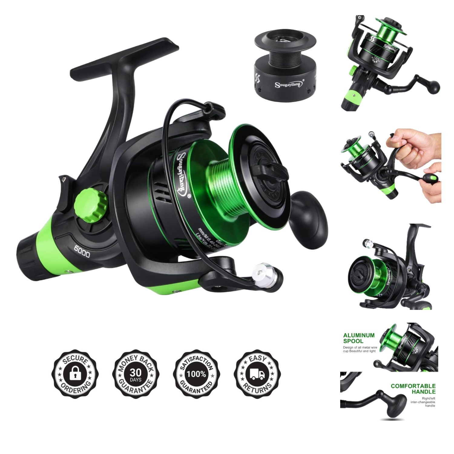 Carp Fishing Reel 13+1 Stainless Steel BB Bait Feeder Spinni
