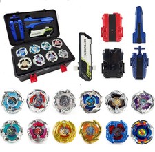 Battling Top Burst Gyro Toy Set - 12 Spinning Tops 2 Launchers for Kids 6-12