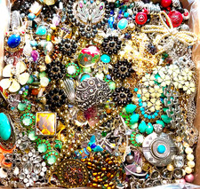 Huge 10 Pounds Lbs Vintage  New Jewelry Lot Junk  Good Resell Pieces Tangles