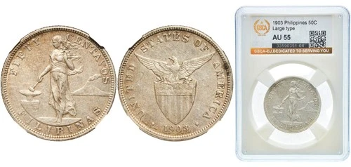 Philippines Insular Government 1903 1 Peso (Large type) Silver (.900) (Copp