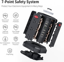 Surge Protector Power Strip Tower with 5 USB Ports and Night Light,10Ft Exten...