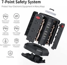 Surge Protector Power Strip Tower with 5 USB Ports and Night Light,10Ft Exten...