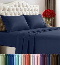 Queen Size Set   4 Piece Bed Sheets, Soft and Breathable Microfiber, Includes...
