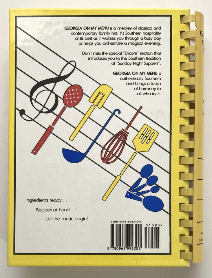 VTG Junior League Cookbook Cobb Marietta Georgia on My Menu Southern Hits 1988 Foto 2 de 4