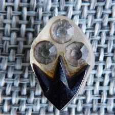 Antique Vtg  Glass Button w/ Pastes  Aprx: 5/8" #038-B