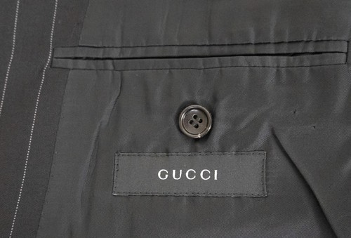 TUTA GUCCI Tom Ford epoca piatta anteriore testurizzata nera gessato come nuova 40 R - Foto 8 di 14