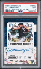 2021 CONTENDERS PROSPECT TICKET AUTOS #PTMM MATT MANNING 2/23 PSA 9 AUTO